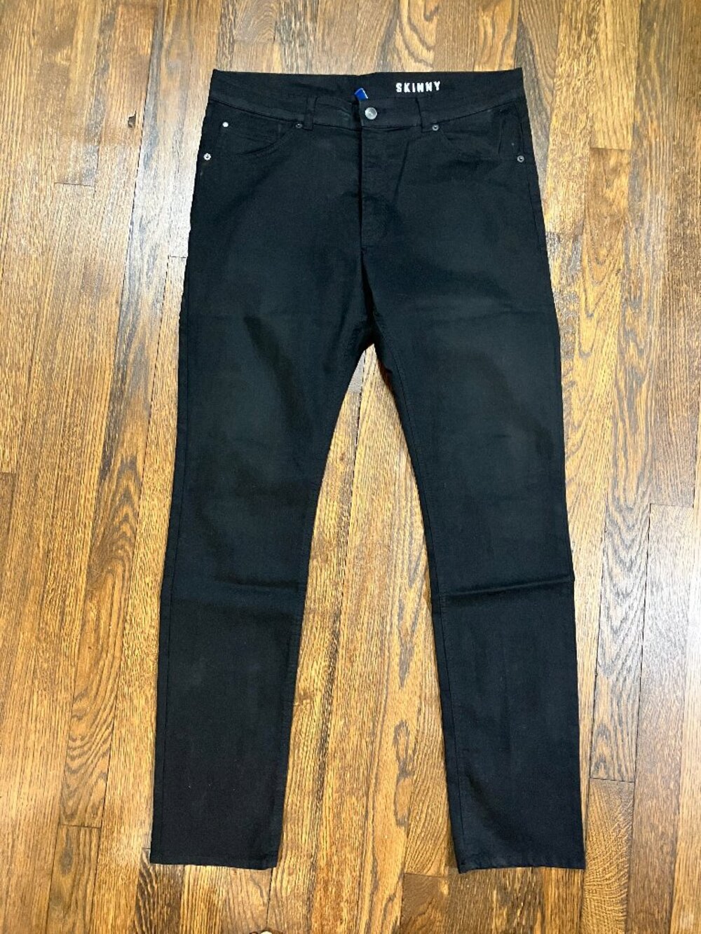 H&M Divided Men's skinny slim fit black 5-pocket skinny fit twill pants sz 34